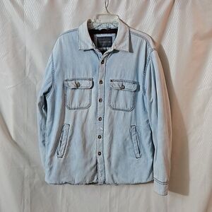 Covington Chambray Fleece Lined Shirt sz M Blue Pre-owned